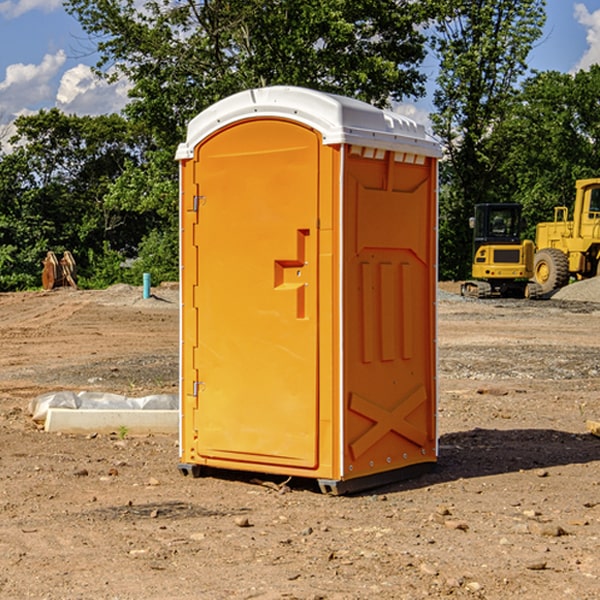 how often are the porta potties cleaned and serviced during a rental period in Twin Oaks MO